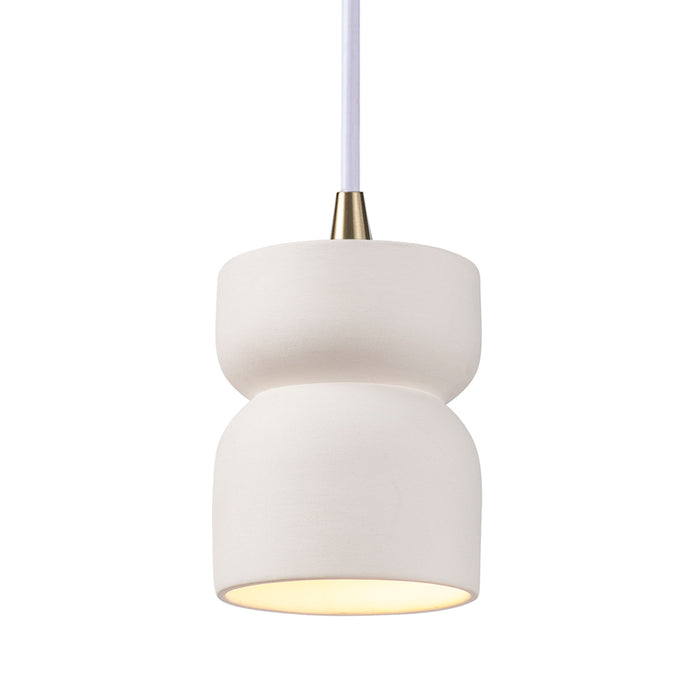 Justice Designs CER-6500-BIS-ABRS-WTCD One Light Pendant, Bisque