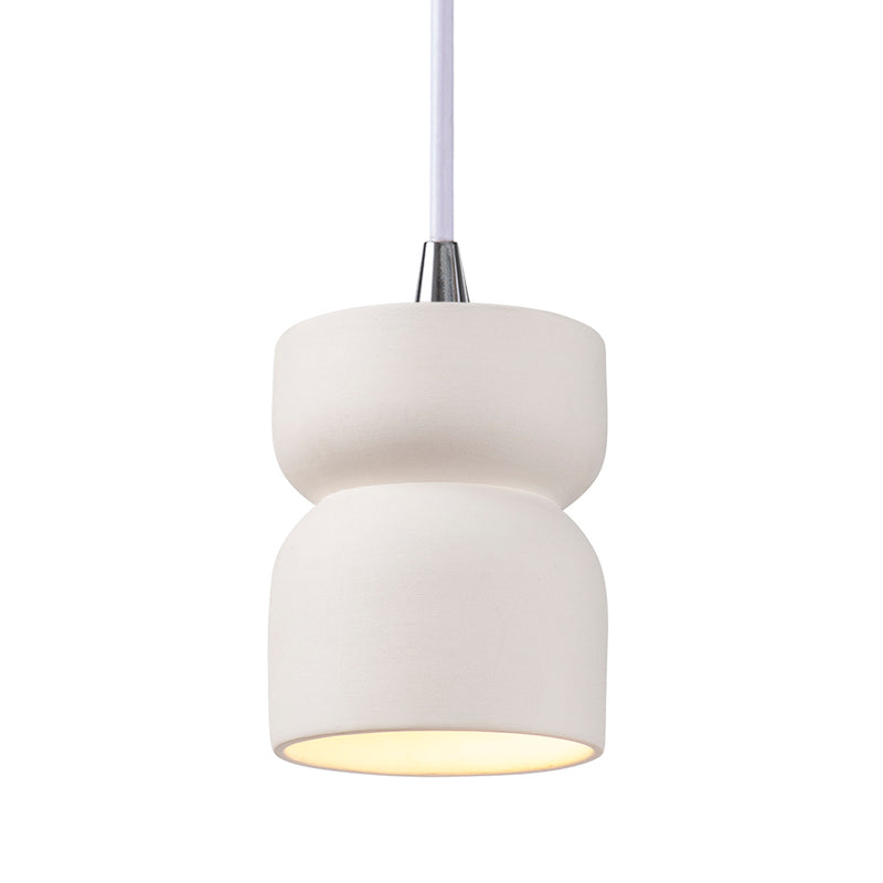 Justice Designs CER-6500-BIS-CROM-WTCD One Light Pendant, Bisque