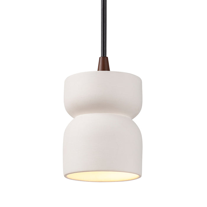 Justice Designs CER-6500-BIS-DBRZ-BKCD One Light Pendant, Bisque