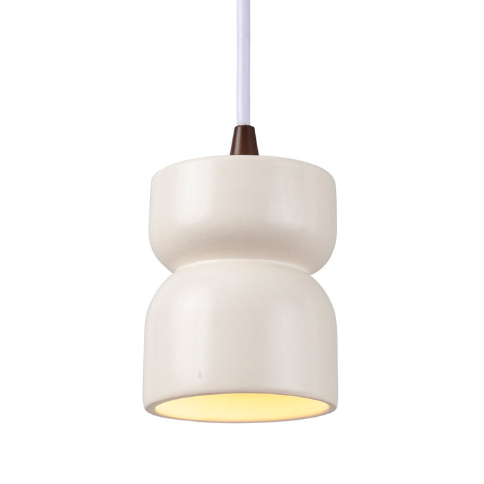 Justice Designs CER-6500-MAT-DBRZ-WTCD One Light Pendant, Matte White