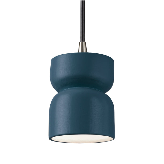Justice Designs CER-6500-MID-NCKL-BKCD One Light Pendant, Midnight Sky