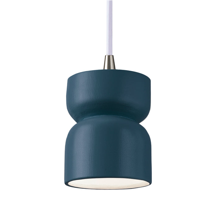 Justice Designs CER-6500-MID-NCKL-WTCD One Light Pendant, Midnight Sky