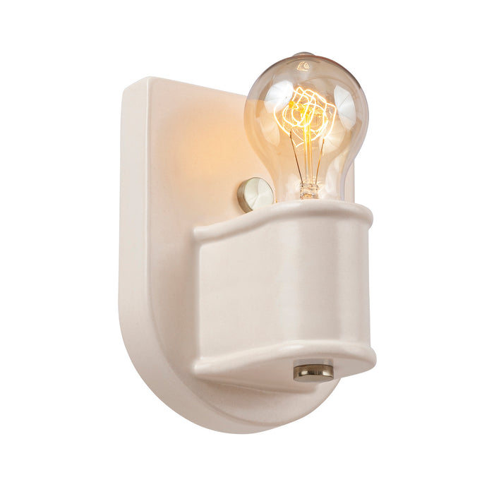 Justice Designs CER-7031-MAT-NCKL One Light Wall Sconce, Matte White