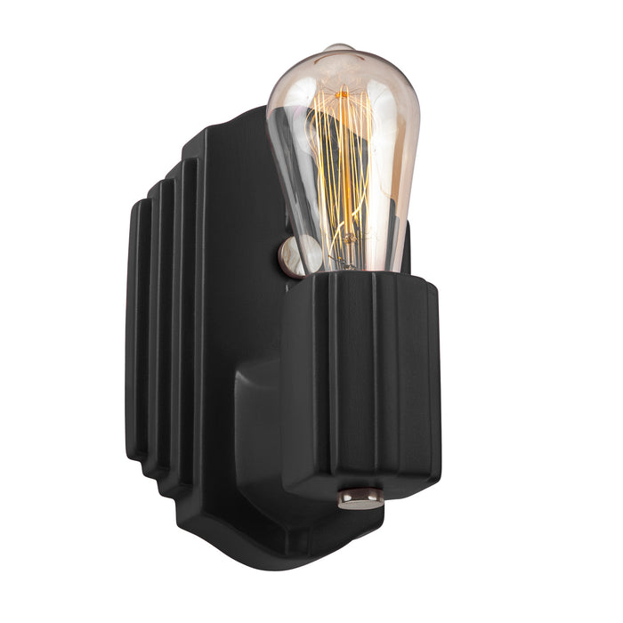 Justice Designs CER-7041-CRB-NCKL One Light Wall Sconce, Carbon - Matte Black