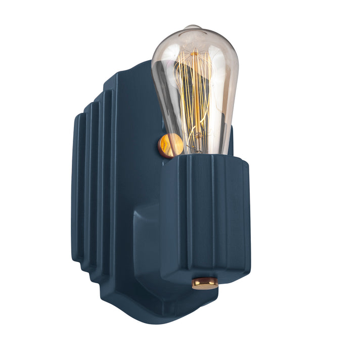 Justice Designs CER-7041-MID-BRSS One Light Wall Sconce, Midnight Sky