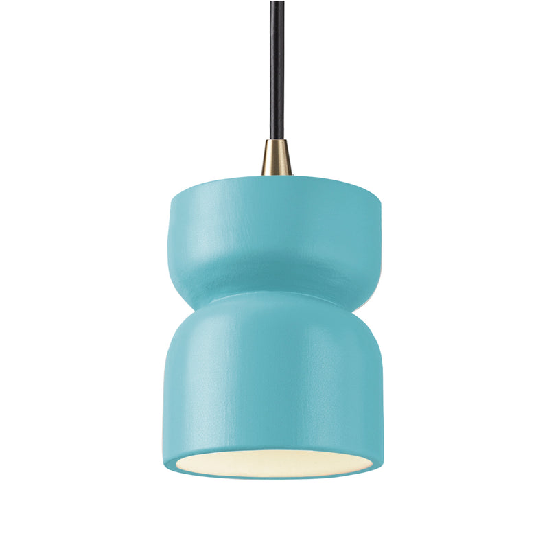 Justice Designs CER-6500-RFPL-ABRS-BKCD One Light Pendant, Reflecting Pool