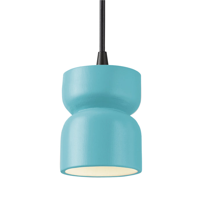 Justice Designs CER-6500-RFPL-MBLK-BKCD One Light Pendant, Reflecting Pool