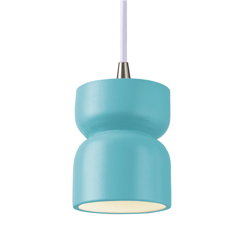 Justice Designs CER-6500-RFPL-NCKL-WTCD One Light Pendant, Reflecting Pool