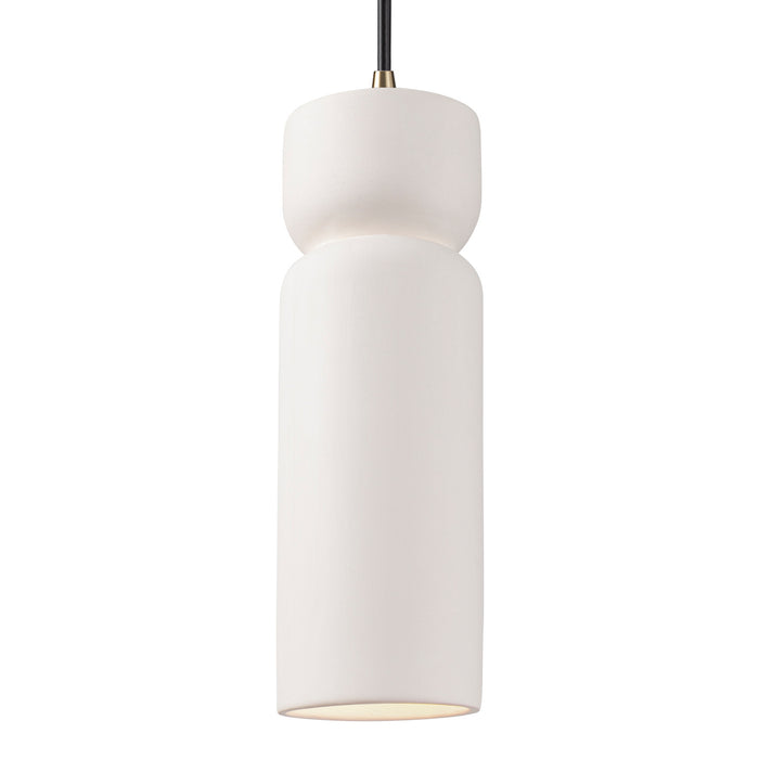 Justice Designs CER-6510-BIS-ABRS-BKCD One Light Pendant, Bisque