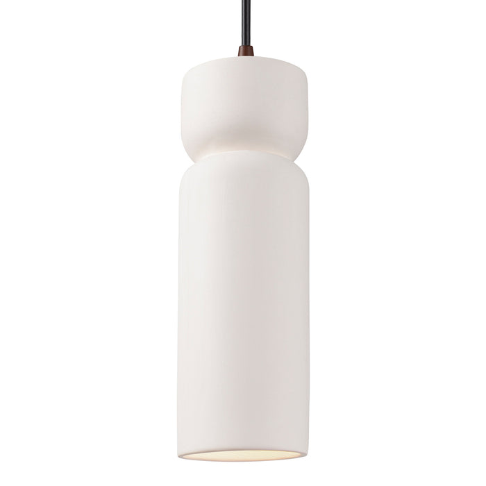 Justice Designs CER-6510-BIS-DBRZ-BKCD One Light Pendant, Bisque