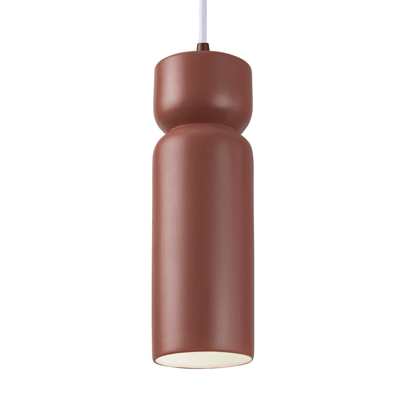Justice Designs CER-6510-CLAY-DBRZ-WTCD One Light Pendant, Canyon Clay