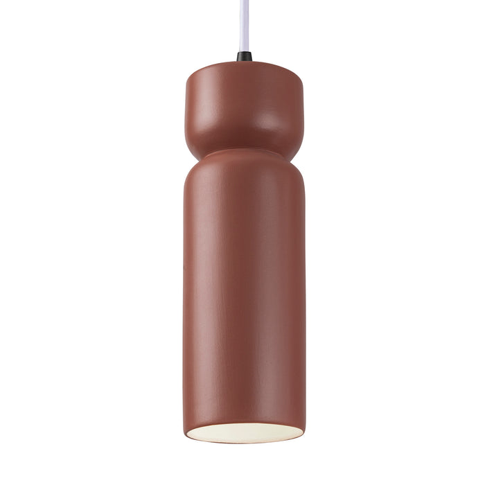 Justice Designs CER-6510-CLAY-MBLK-WTCD One Light Pendant, Canyon Clay