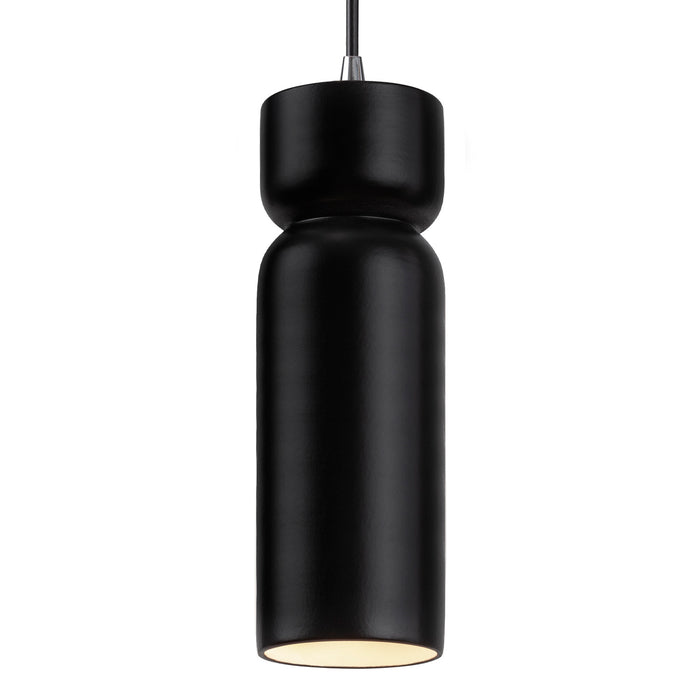 Justice Designs CER-6510-CRB-CROM-BKCD One Light Pendant, Carbon - Matte Black