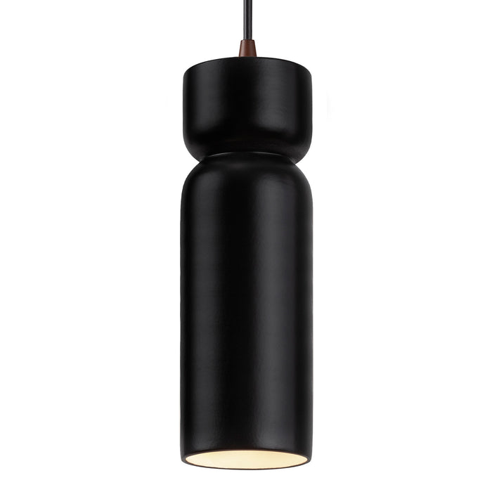 Justice Designs CER-6510-CRB-DBRZ-BKCD One Light Pendant, Carbon - Matte Black