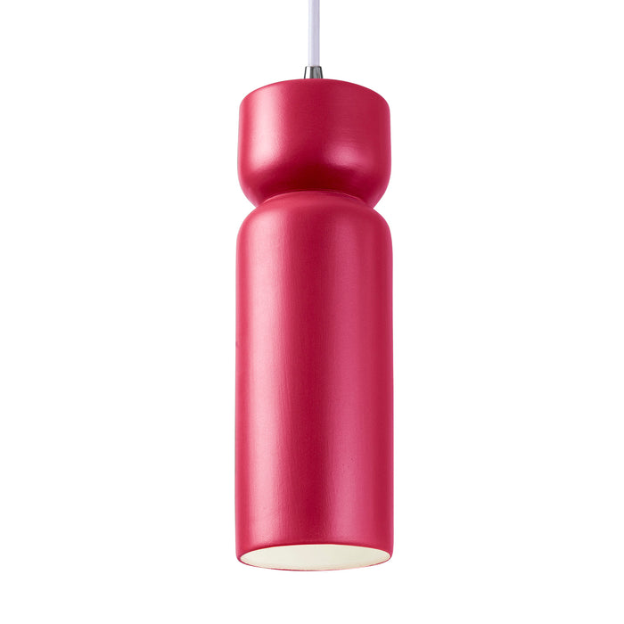 Justice Designs CER-6510-CRSE-CROM-WTCD One Light Pendant, Cerise