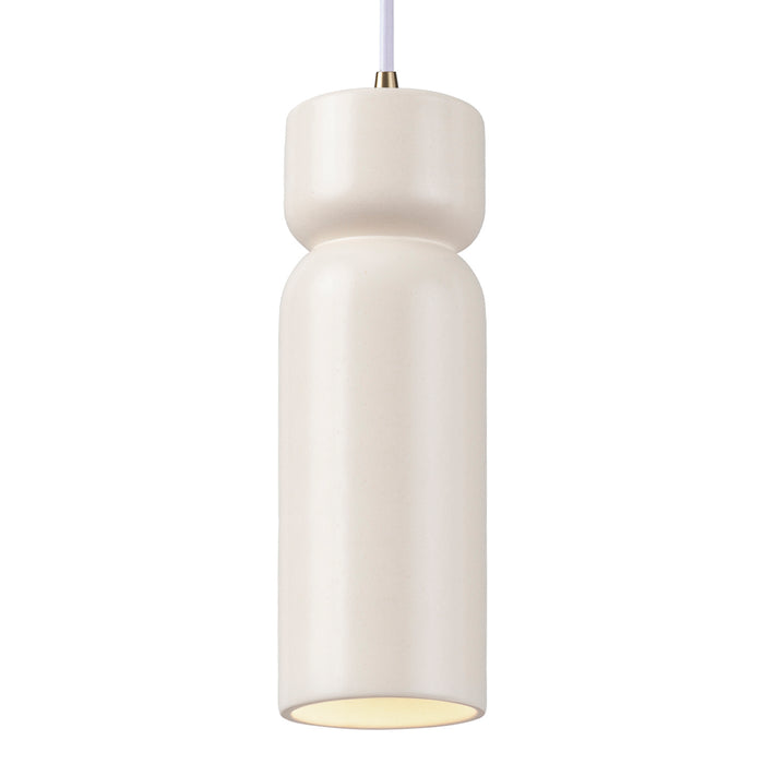 Justice Designs CER-6510-MAT-ABRS-WTCD One Light Pendant, Matte White