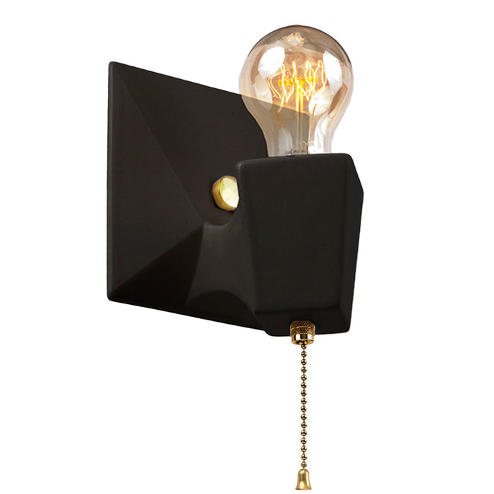 Justice Designs CER-7011-CRB-BRSS One Light Wall Sconce, Carbon - Matte Black