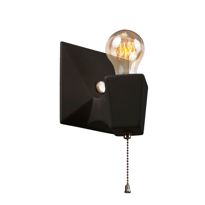Justice Designs CER-7011-CRB-NCKL One Light Wall Sconce, Carbon - Matte Black