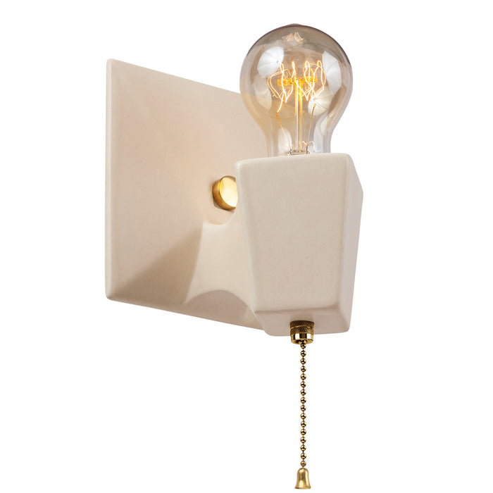 Justice Designs CER-7011-MAT-BRSS One Light Wall Sconce, Matte White