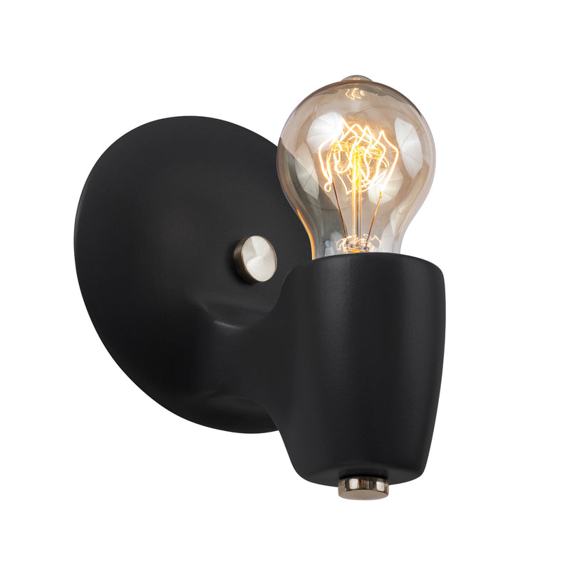 Justice Designs CER-7021-CRB-NCKL One Light Wall Sconce, Carbon - Matte Black
