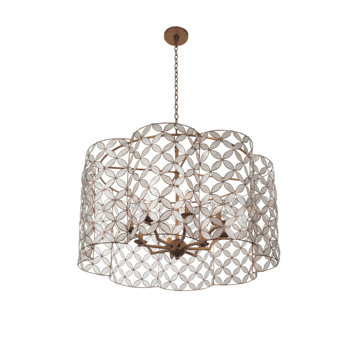 Kalco 515056OL Eight Light Pendant, Oxidized Gold Leaf