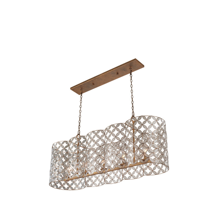Kalco 515061OL Five Light Island Pendant, Oxidized Gold Leaf