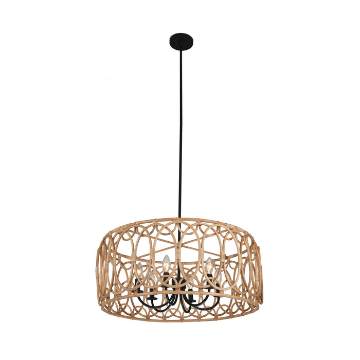 Kalco 515355MB Six Light Pendant, Matte Black