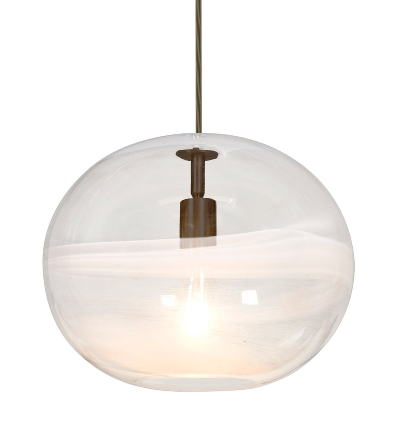 Besa 1JC-GENOCL-BR One Light Pendant, Bronze