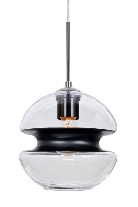 Besa 1JC-HULA8BK-SN One Light Pendant, Satin Nickel