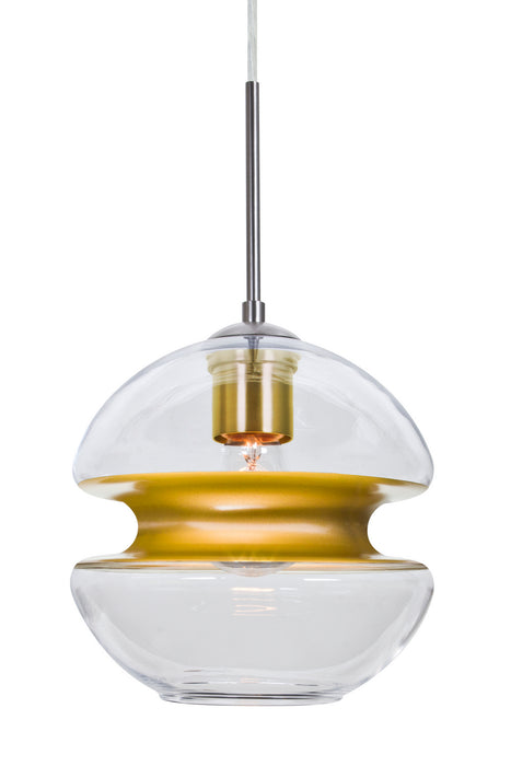 Besa 1JC-HULA8GD-SN One Light Pendant, Satin Nickel