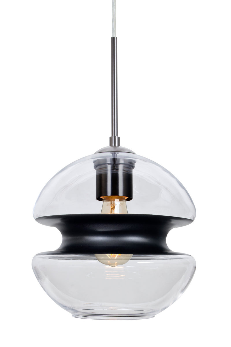 Besa 1JT-HULA8BK-EDIL-SN One Light Pendant, Satin Nickel