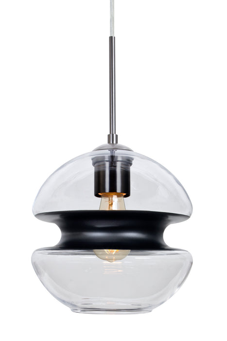 Besa 1JT-HULA8BK-EDIL-SN One Light Pendant, Satin Nickel