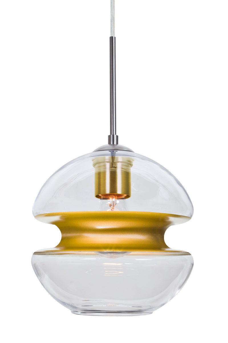 Besa 1JT-HULA8GD-EDIL-SN One Light Pendant, Satin Nickel