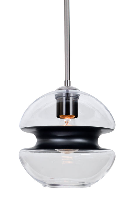 Besa 1TT-HULA8BK-SN One Light Pendant, Satin Nickel