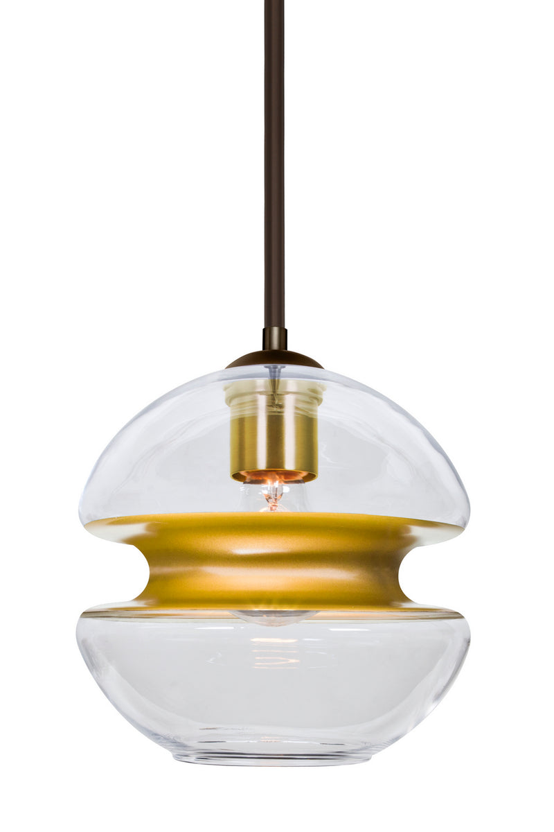 Besa 1TT-HULA8GD-BR One Light Pendant, Bronze