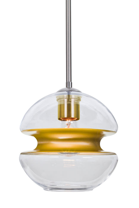 Besa 1TT-HULA8GD-SN One Light Pendant, Satin Nickel