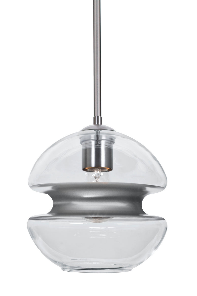 Besa 1TT-HULA8SL-SN One Light Pendant, Satin Nickel
