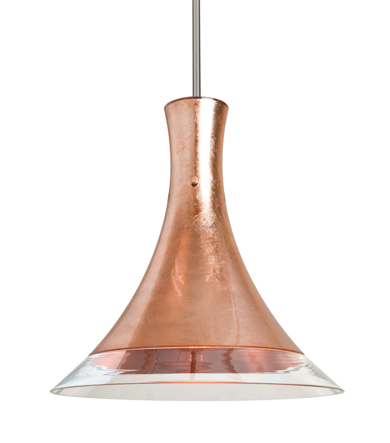 Besa 1TT-RIOCF-SN One Light Pendant, Satin Nickel