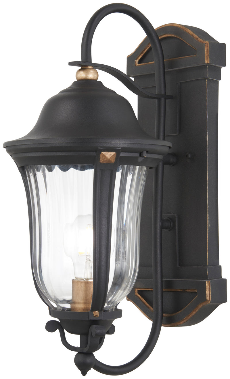 Minka-Lavery 73231-738 One Light Outdoor Wall Mount, Sand Coal And Vermeil Gold