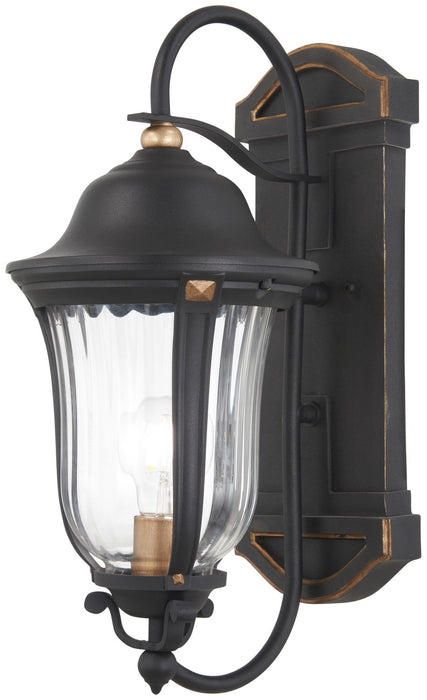 Minka-Lavery 73231-738 One Light Outdoor Wall Mount, Sand Coal And Vermeil Gold