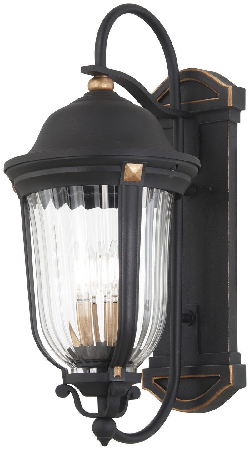 Minka-Lavery 73234-738 Four Light Outdoor Wall Mount, Sand Coal And Vermeil Gold