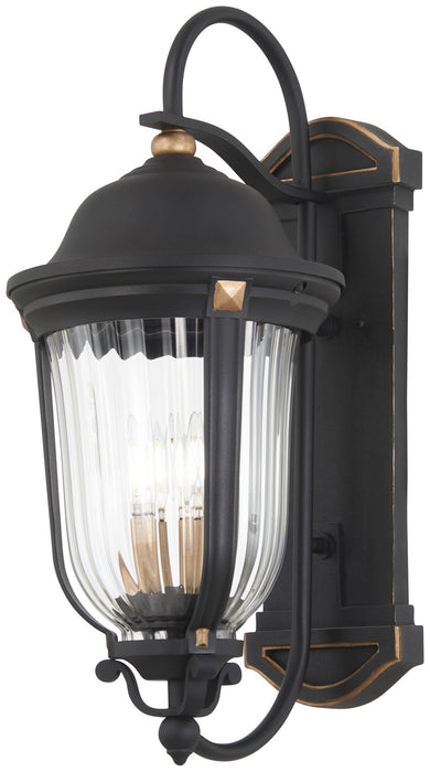 Minka-Lavery 73234-738 Four Light Outdoor Wall Mount, Sand Coal And Vermeil Gold