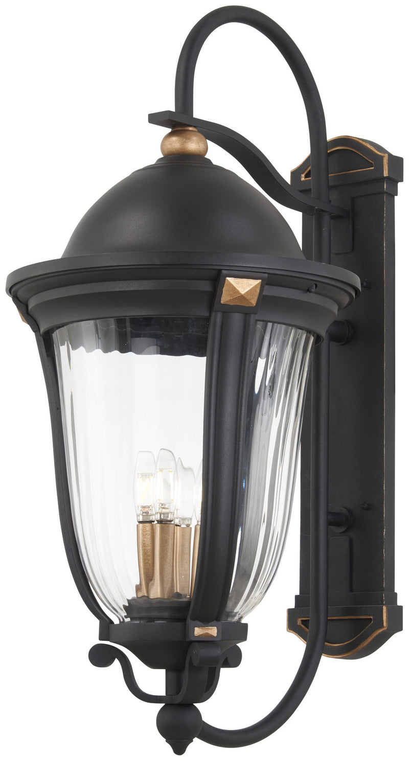 Minka-Lavery 73235-738 Five Light Outdoor Wall Mount, Sand Coal And Vermeil Gold