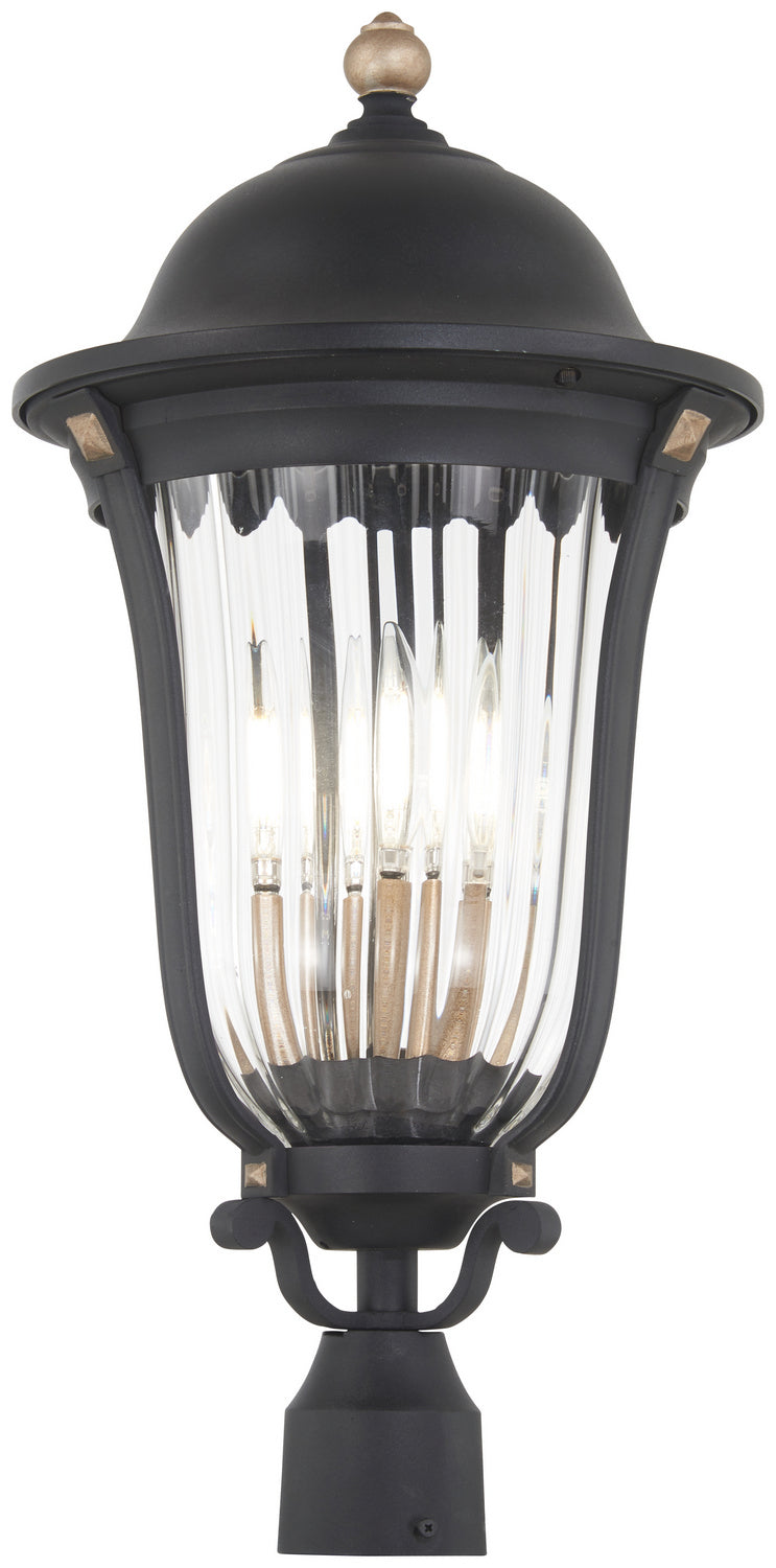Minka-Lavery 73239-738 Four Light Outdoor Post Mount, Sand Coal And Vermeil Gold
