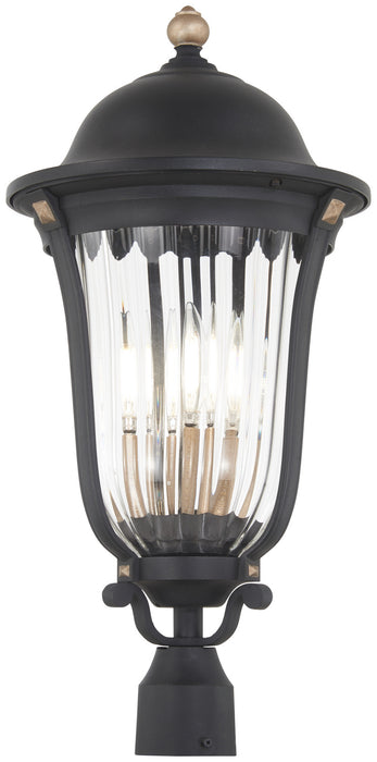 Minka-Lavery 73239-738 Four Light Outdoor Post Mount, Sand Coal And Vermeil Gold