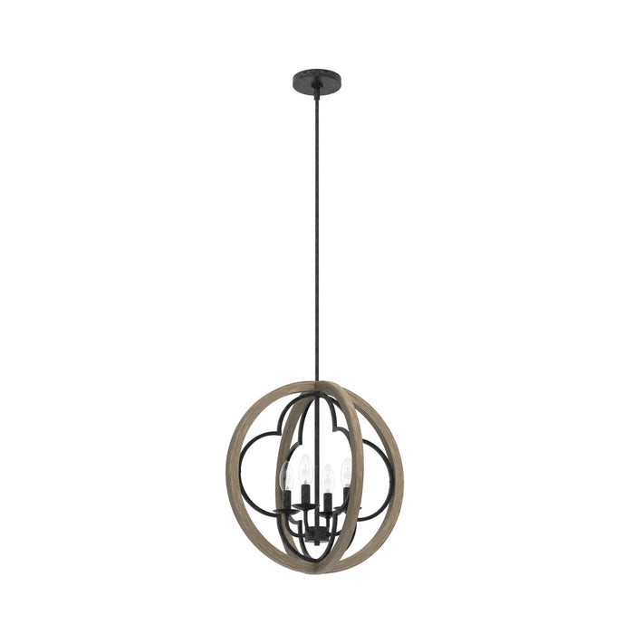 Hunter 19095 Four Light Pendant, French Oak
