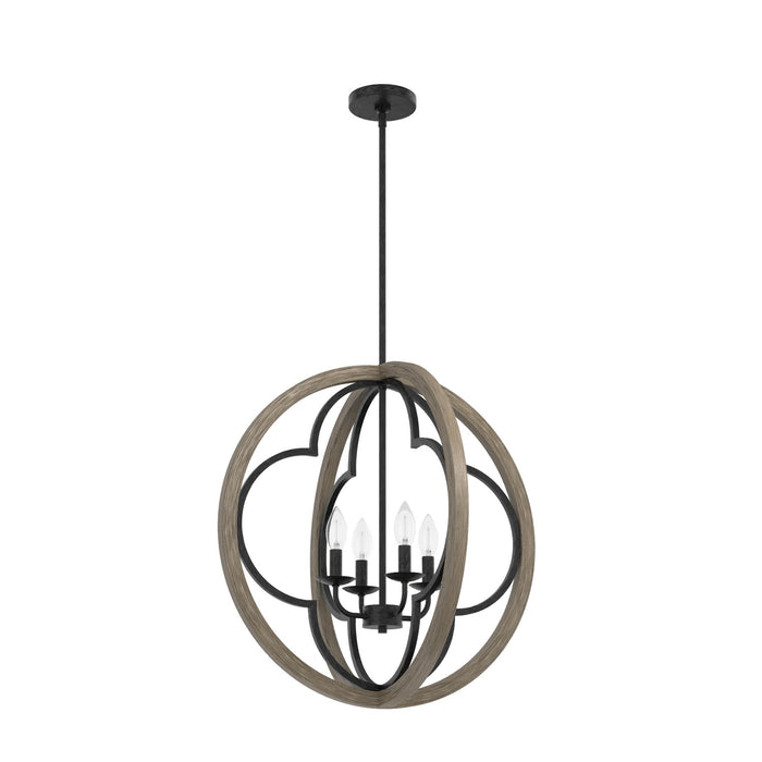 Hunter 19097 Four Light Pendant, French Oak