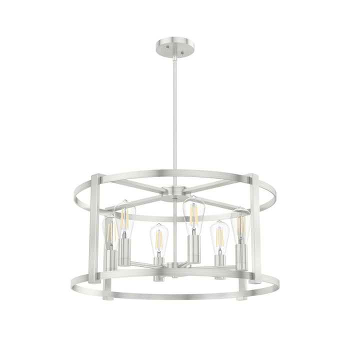 Hunter 19118 Six Light Chandelier, Brushed Nickel