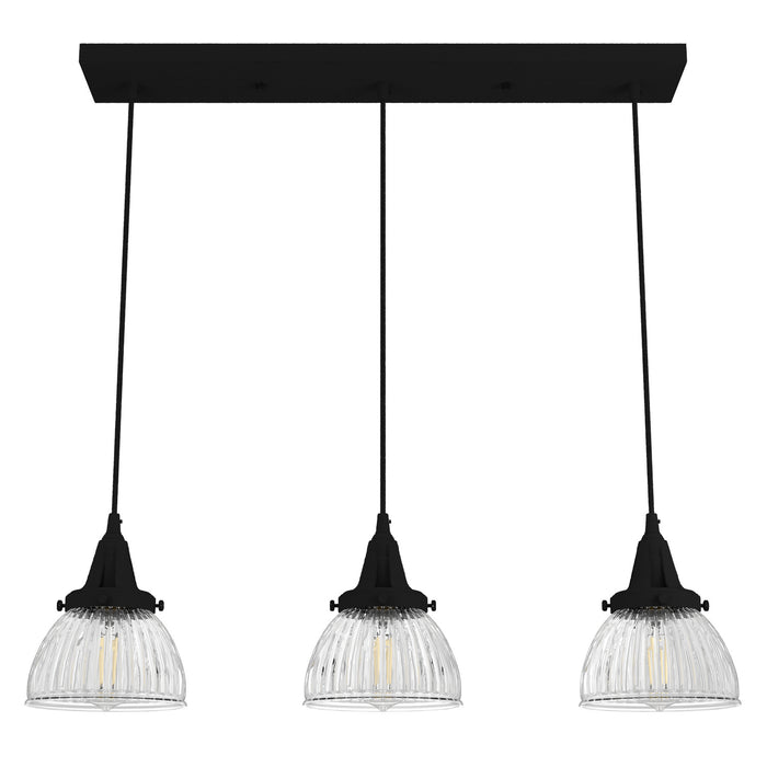 Hunter 19141 Three Light Linear Cluster, Natural Black Iron