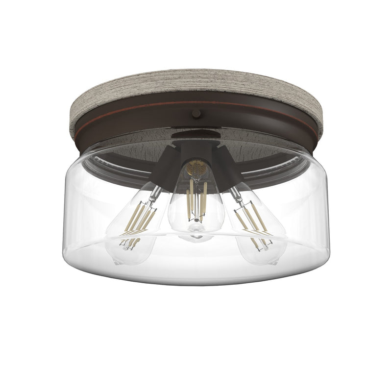 Hunter 19151 Three Light Flush Mount, Onyx Bengal